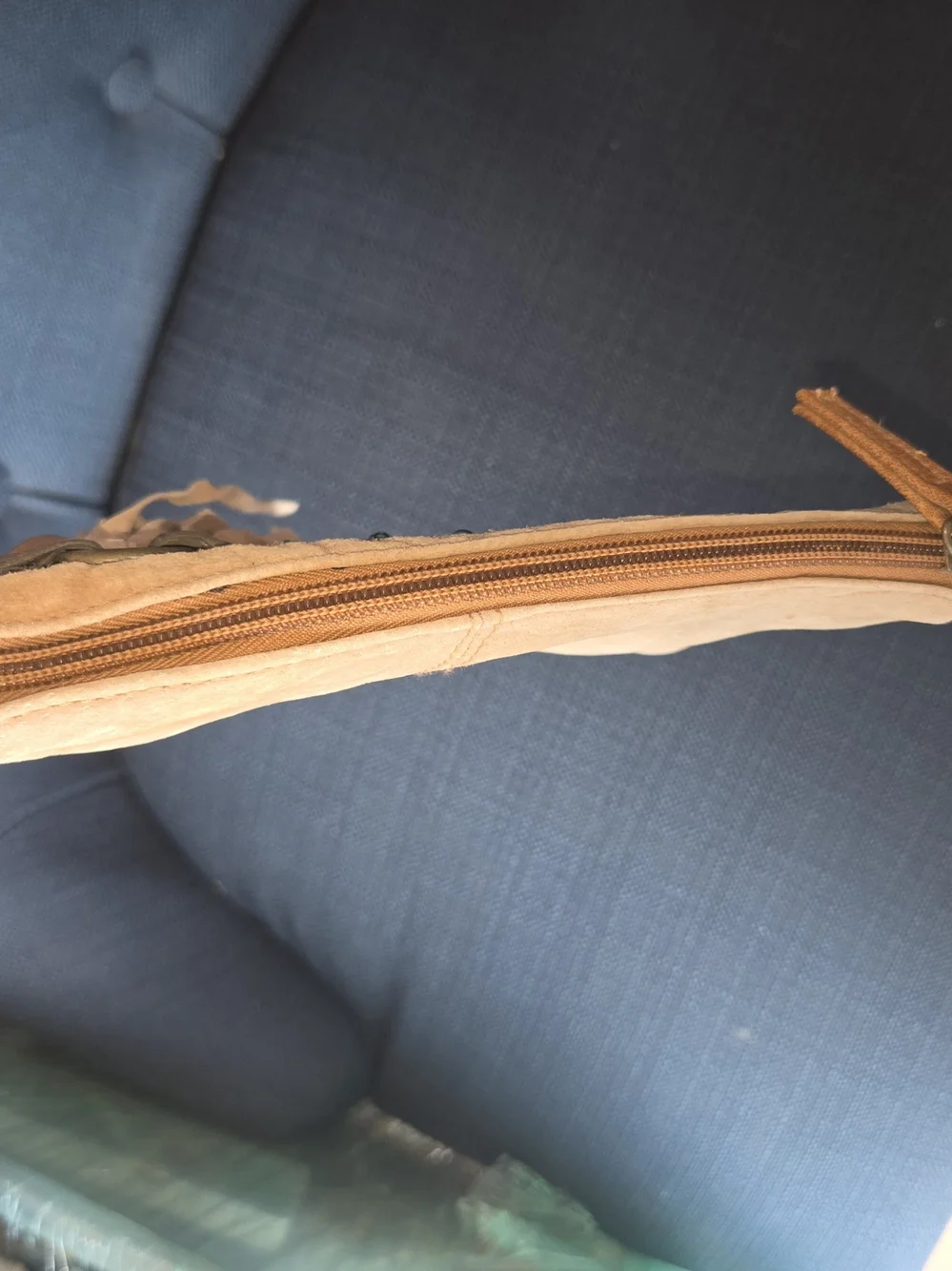 Vintage Fashion Express Tan Fringe Crossbody Bag with Turquoise Stud Accents